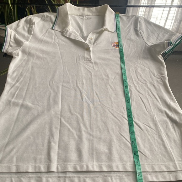 Tory Sport White Polo Shirt with Multicolor Trim - Picture 3 of 8